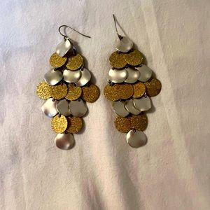Gold & Silver Drop Statement earrings
